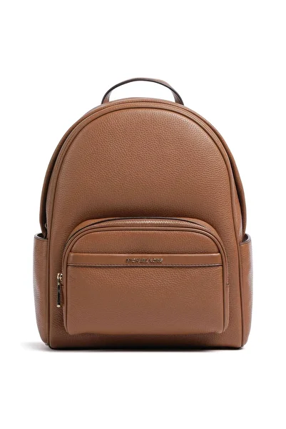 Michael Kors Women's Plain Leather Small Pocket Zipper Closure Adjustable Strap Brown Backpack 30S4G8Xb2L-Luggag