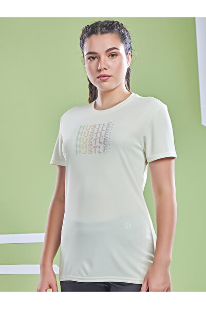 Technosport By Styli Graphic Print Crew Neck Short Sleeve Top