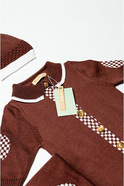 ZENİ BABY Newborn 5-Piece Knitted Knitwear Jumpsuit Set