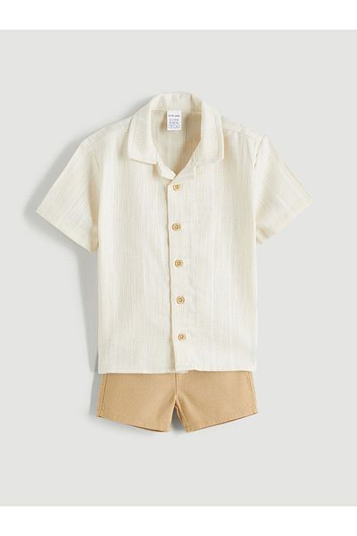 LC Waikiki Resort Lapel Baby Boy Shirt and Shorts 2-Piece