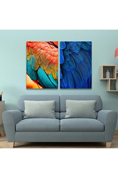 Marktna لوحة قماشية ثنائية بتصميم مودرن مع برواز شامبين مجوف