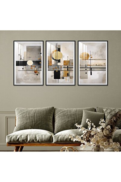 SND ثلاث لوحات جدارية خشبية مع برواز خشبي اسود و طبقة من الاكريلك الشفاف