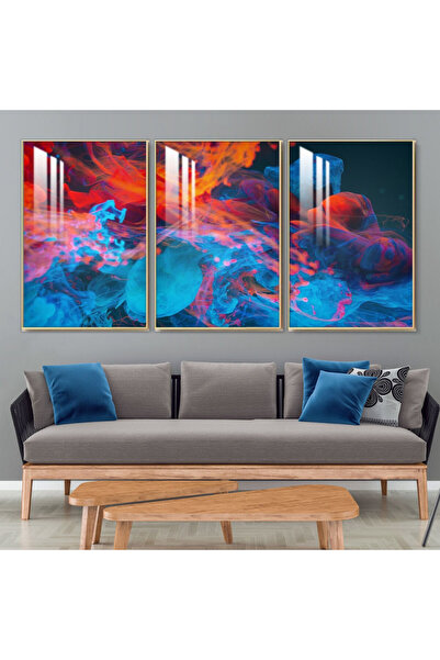 SND ثلاث لوحات جدارية خشبية مع برواز خشبي شامبين و طبقة من الاكريلك الشفاف