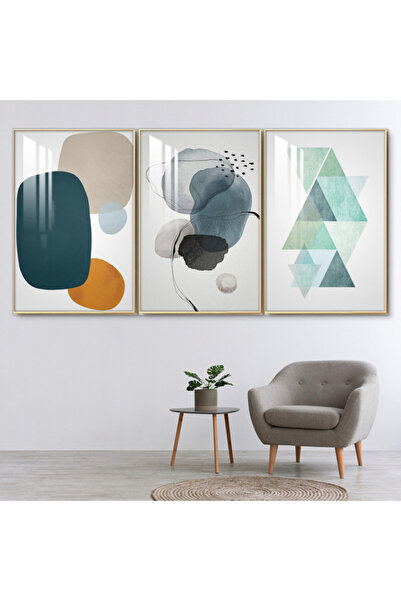 4gdran ثلاث لوحات جدارية خشبية مع برواز خشبي شامبين و طبقة من الاكريلك الشفاف