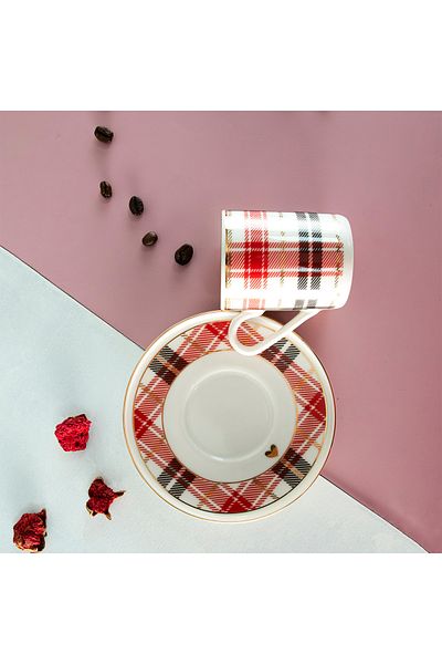 Aryıldız Celebration 4 Piece Turkish Coffee Cup Set for 2 People