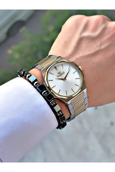 Bentini Men's Wrist Watch – Steel Band, Waterproof, 2-Year Warranty, Gift Bracelet
