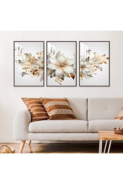 4gdran ثلاث لوحات جدارية خشبية مع برواز خشبي شامبين و طبقة من الاكريلك الشفاف