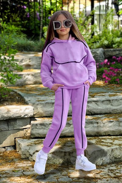 Fox Moda Girl's Hundred Percent Cotton Hooded Double Bottom Top Set