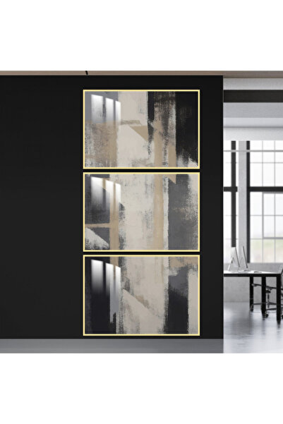 SND ثلاث لوحات جدارية خشبية مع برواز خشبي ذهبي و طبقة من الاكريلك الشفاف