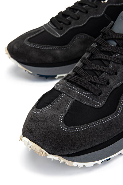 Tamer Tanca Men's Leather & Textile Anthracite/Black Sneakers & Sports Shoes