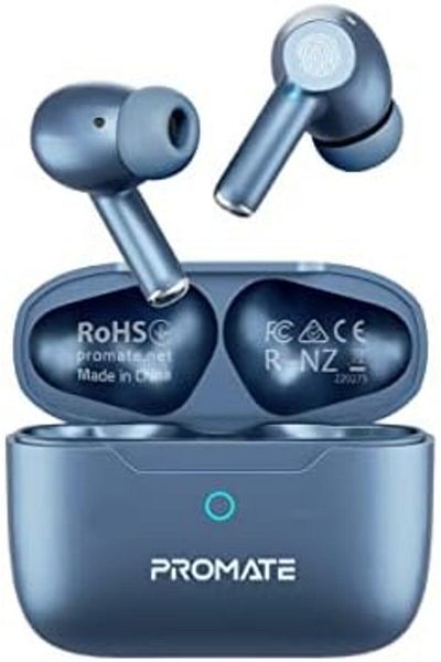 Promate Bluetooth Earbuds, Wireless Active Noise Cancelling Headphones with IntelliTouch Control, 25