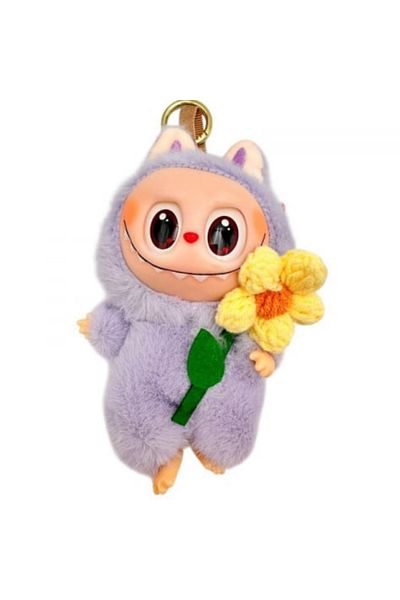 BaoBao Labubu Plus 18cm with Flower – Fluffy Plush Toy, Pastel Colors