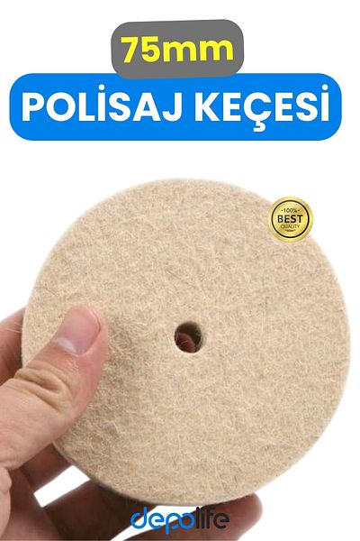 Depolife 75mm Gem Metal Gold Silver Polishing Buffing Felt Wool Felt for Ceramic Marble Plastic Bakelite