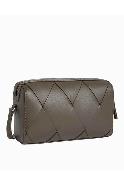 Calvin Klein Brown Woven Camera Crossover Bag