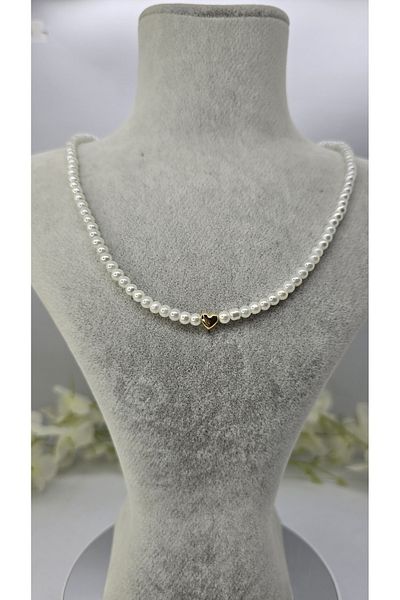 michelle takı zerafetin yeni adresi Heart Pearl Necklace