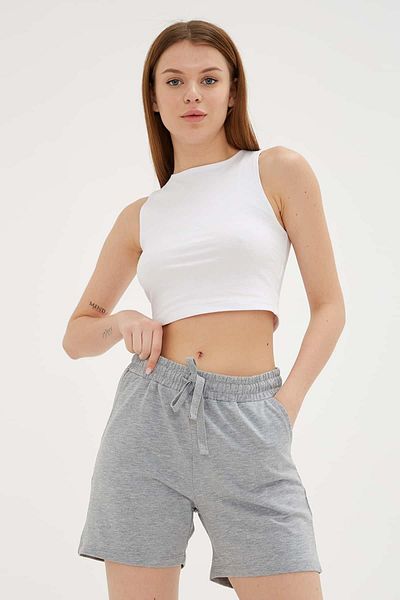 Fashion Friends Pantaloni scurți confortabili elastici Gri Melange