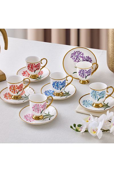 Aryıldız Daria 12 Piece Turkish Coffee Cup for 6 People