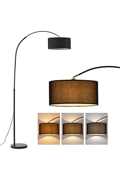COOYA Vintage LED Arc Floor Lamp,12W Adjustable Height,220V Remote Control for Home Decorate