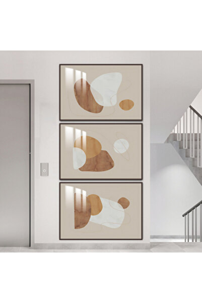 SND ثلاث لوحات جدارية خشبية مع برواز خشبي شامبين و طبقة من الاكريلك الشفاف