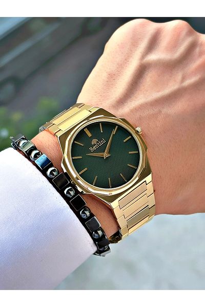 Bentini Men's Wrist Watch – Steel Band, Waterproof, 2-Year Warranty, Gift Bracelet