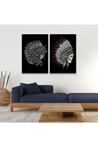 4gdran لوحة قماشية ثنائية بتصميم مودرن مع برواز شامبين مجوف