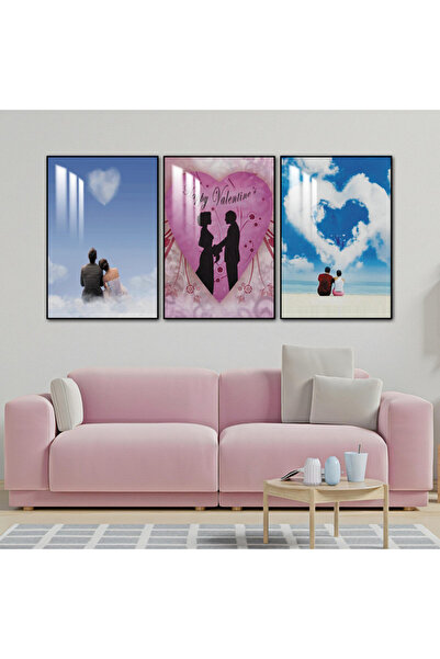 SND ثلاث لوحات جدارية خشبية مع برواز خشبي شامبين و طبقة من الاكريلك الشفاف