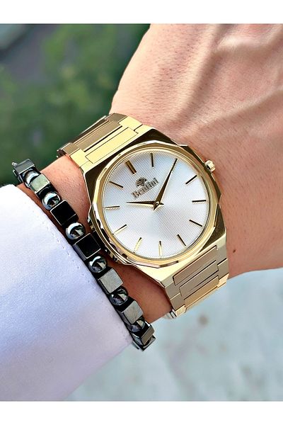 Bentini Men's Wrist Watch – Steel Band, Waterproof, 2-Year Warranty, Gift Bracelet