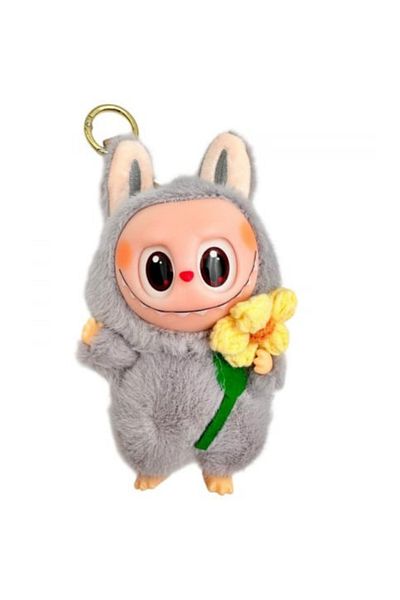 BaoBao Labubu Plus 18cm with Flower – Fluffy Plush Toy, Pastel Colors