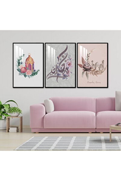 SND ثلاث لوحات جدارية خشبية مع برواز خشبي اسود و طبقة من الاكريلك الشفاف