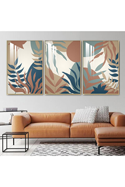 4gdran ثلاث لوحات جدارية خشبية مع برواز خشبي شامبين و طبقة من الاكريلك الشفاف