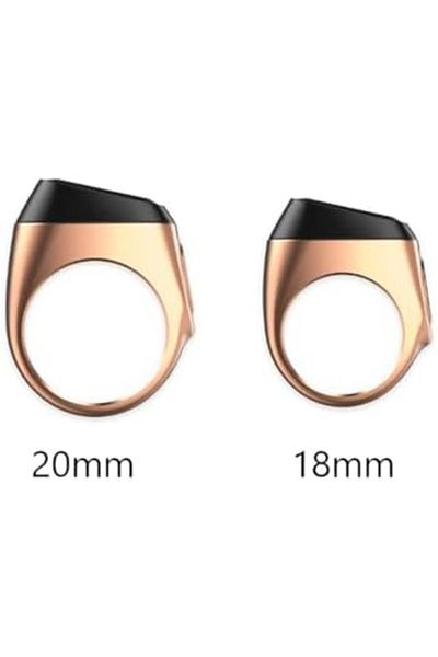 iqibla Smart Tasbih Zikr Ring- Muslim Prayer- Prayer Timing Reminder (20MM Metal, Rose Gold)