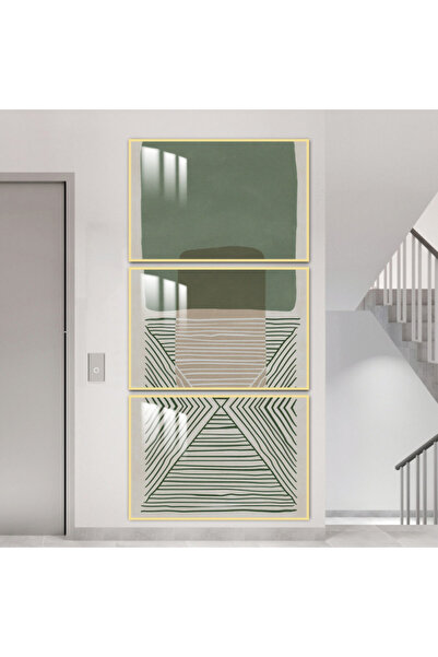 SND ثلاث لوحات جدارية خشبية مع برواز خشبي ذهبي و طبقة من الاكريلك الشفاف