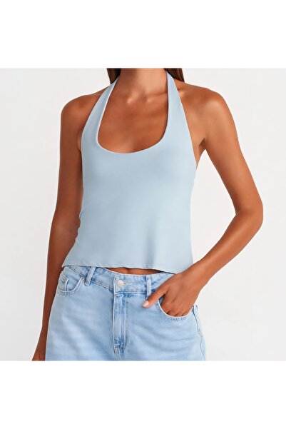 Noa Noa Μικρού υφασμάτινη Crop μπλούζα με κορδόνι στο λαιμό