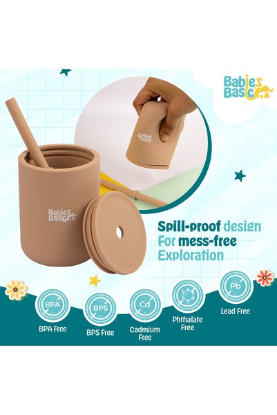 Babies Basic Stage 3 Silicone Cup for Kids, Blush
