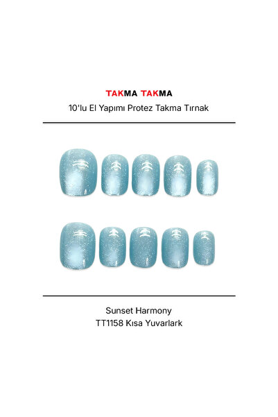 Takma Takma M Beden 10'lu Mavi Kısa Yuvarlak TT1158 Tekrar Kullanılabilir Pro...