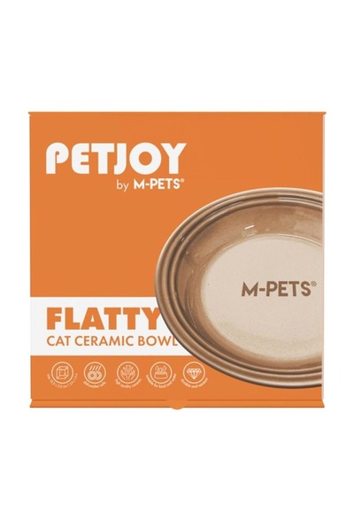 M-PETS PETJOY FLATTY SERAMİK MAMA KABI BROWN 250ML