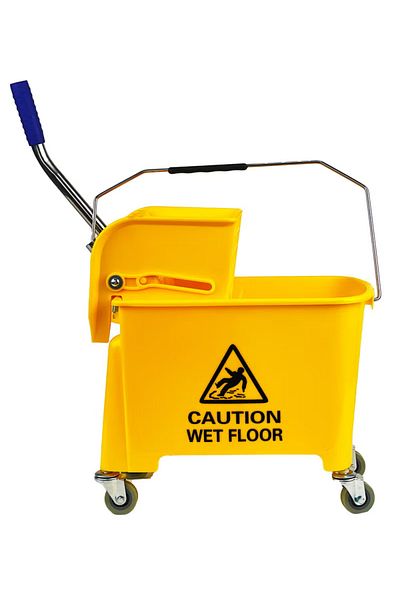 AKC Mop Bucket & Wringer - 360-Degree Rotating Swivel Wheels 20 Liter Capacity Yellow