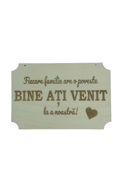 OEM Placă personalizată din lemn „Bun venit” pentru nuntă 30x20 cm