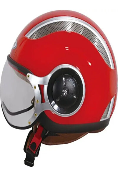 ZEUS MOTOSIKLET KASKI ZS218 RED SS1 WHITE XS