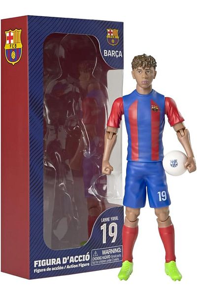 Banbo Toys Figurina Lamine Yamal, FC Barcelona, 20 cm, articulata cu minge inclusa, numar 19