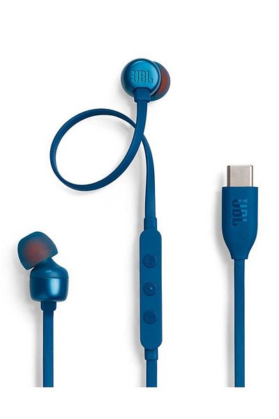 JBL TONE 310C USB-C High-Resolution Wired Earphones in Blue