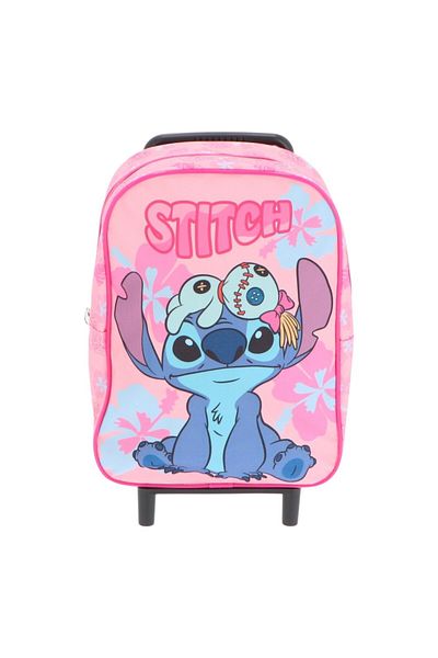 Stitch Preschool trolley, 31x24x10 cm, pink, with adjustable straps, Stitch