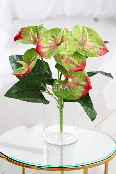 Yapay Çiçek Deposu Veštačka vlažna anthurium biljka 45 cm zelena