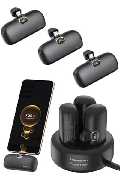 Generic PEGANT Power Bank 5000mAh, 3 Compact Powerbanks with Charging Station