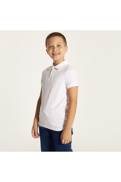 Juniors Solid Polo T-shirt with Short Sleeves and Button Closure