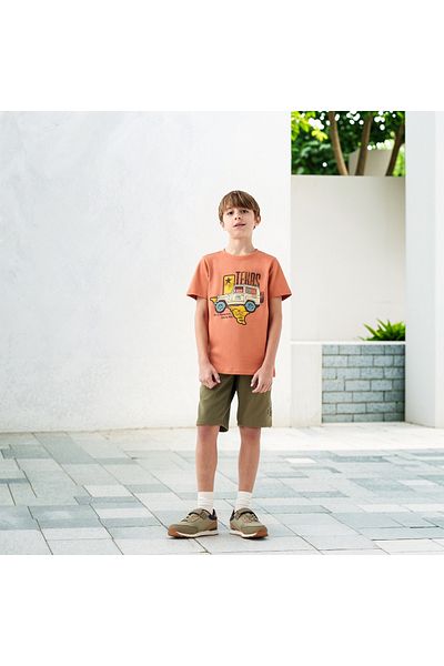 Juniors تي شيرت بطبعة تكساس برقبة دائرية وأكمام قصيرة
