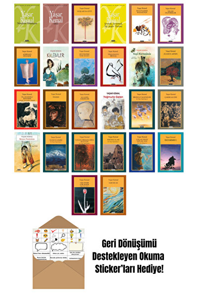 Yapı Kredi Yayınları Yaşar Kemal 26 Kitap Seti + Okuma Sticker'ları