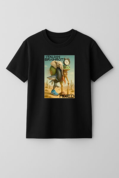 BLITZ ISTANBUL Tricou pentru copii cu modele mixte imprimate italian brainrot - 4-13 ani, Lirili, Tung, Assassino, Tralala