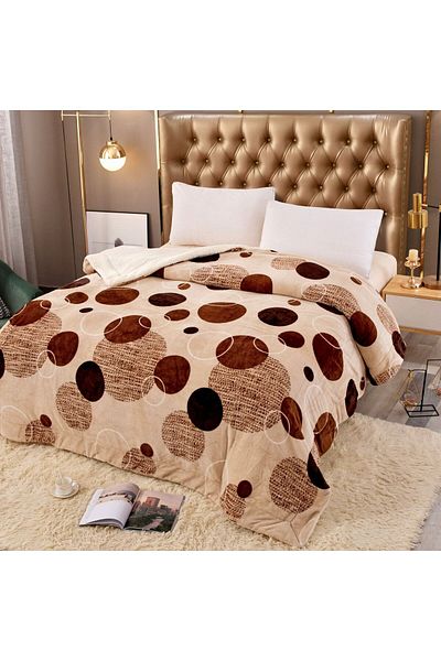 FIONNA.RO Cocolino Blanket With Fur - Circles