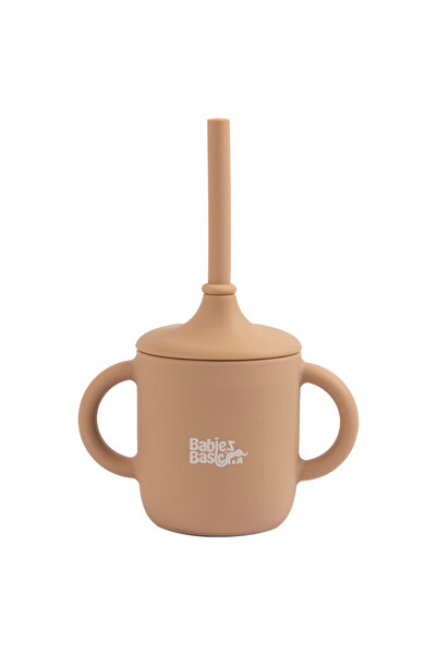 Babies Basic Stage 2 Silicone Trainer Cup with Handles for Kids, Blush